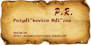 Polyákovics Rózsa névjegykártya