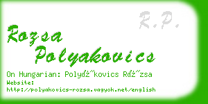 rozsa polyakovics business card